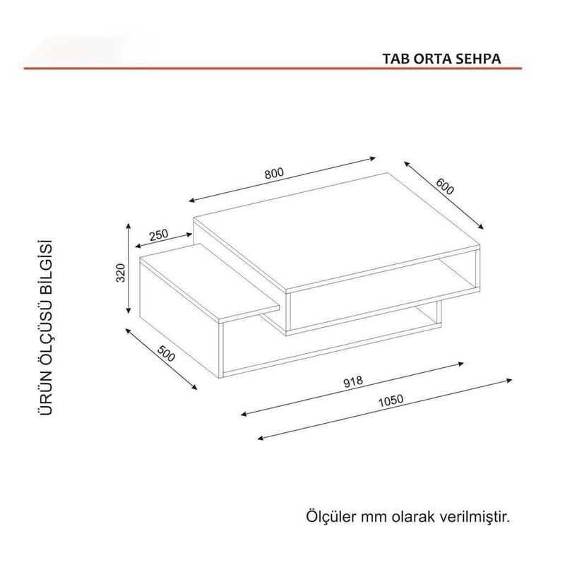 Casa si Gradina - Mobilier - Mese si birouri - Masute de cafea - Masuta de cafea, Hanah Home, pal melaminat, alb si nuc, 105x60x32 cm - Infinity.ro