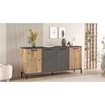 Casa si Gradina - Mobilier - Comode si corpuri - Console - Consola, Hanah Home, panou aglomerat melaminat, pin atlantic si antracit, 160x40x71.8 cm - Infinity.ro