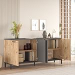 Casa si Gradina - Mobilier - Comode si corpuri - Console - Consola, Hanah Home, panou aglomerat melaminat, pin atlantic si antracit, 160x40x71.8 cm - Infinity.ro