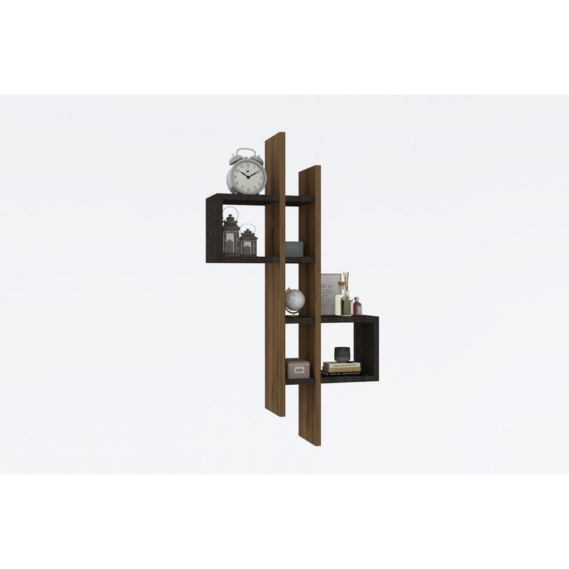 Casa si Gradina - Mobilier - Biblioteci si rafturi - Etajere - Etajera de perete, Hanah Home, pal melaminat, stejar si antracit, 53.8x19.6x108 cm - Infinity.ro