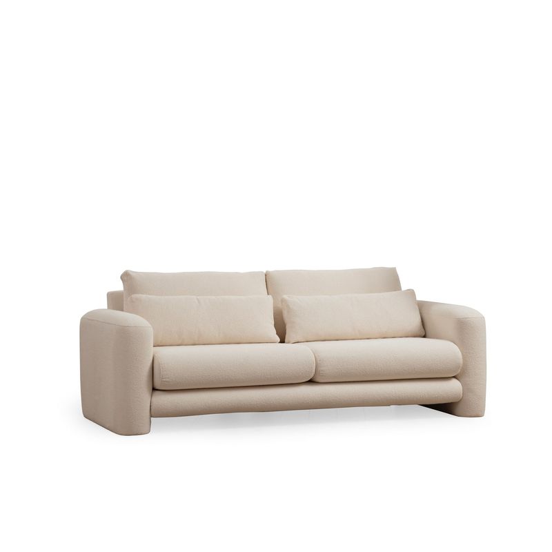 Casa si Gradina - Mobilier - Canapele si coltare - Canapele - Canapea 3 locuri, Hanah Home, lemn de fag, crem, 215x97x73 cm - Infinity.ro
