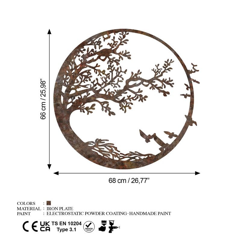 Casa si Gradina - Decoratiuni - Decoratiuni perete - Accesoriu decorativ de perete, Wallxpert, metal, antichizat, 66x68 cm - Infinity.ro