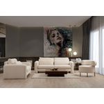Casa si Gradina - Mobilier - Canapele si coltare - Canapele - Canapea 3 locuri, Hanah Home, lemn de fag, crem, 215x97x73 cm - Infinity.ro
