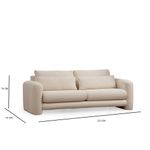 Casa si Gradina - Mobilier - Canapele si coltare - Canapele - Canapea 3 locuri, Hanah Home, lemn de fag, crem, 215x97x73 cm - Infinity.ro