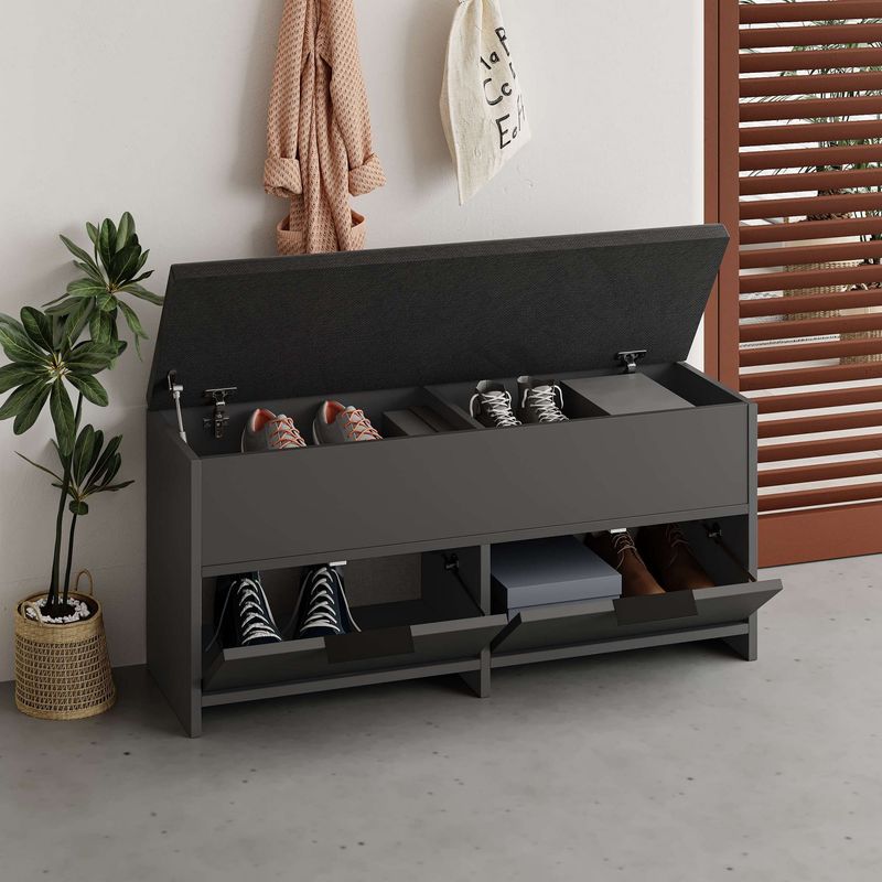 Casa si Gradina - Mobilier - Dulapuri si sifoniere - Dulapuri pantofi - Dulap pantofi, Hanah Home, pal melaminat, antracit, 106x34x50 cm - Infinity.ro