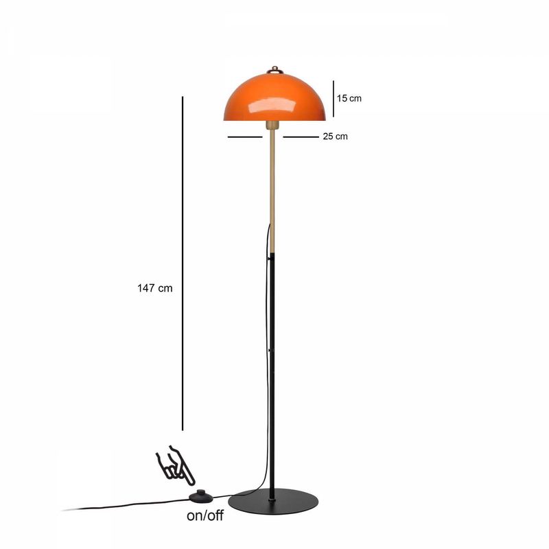 Casa si Gradina - Corpuri si surse de iluminat - Veioze si lampi - Lampadare - Lampadar, Opviq, metal, portocaliu, 147 cm - Infinity.ro
