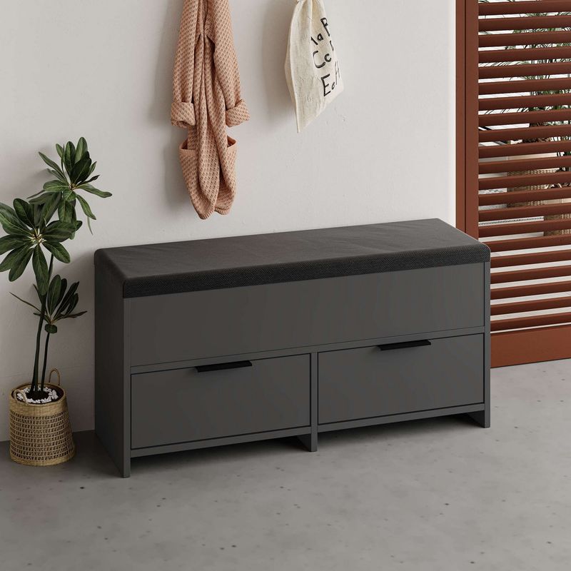 Casa si Gradina - Mobilier - Dulapuri si sifoniere - Dulapuri pantofi - Dulap pantofi, Hanah Home, pal melaminat, antracit, 106x34x50 cm - Infinity.ro