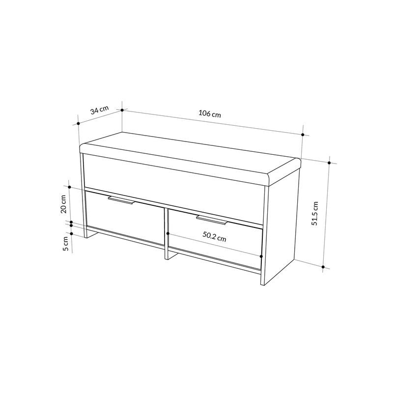 Casa si Gradina - Mobilier - Dulapuri si sifoniere - Dulapuri pantofi - Dulap pantofi, Hanah Home, pal melaminat, antracit, 106x34x50 cm - Infinity.ro