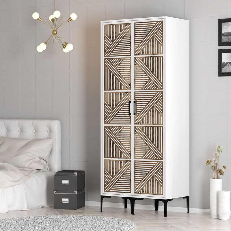 Casa si Gradina - Mobilier - Dulapuri si sifoniere - Dulapuri - Dulap, Hanah Home, pal melaminat, alb, 80x47.5x201.4 cm, 845HCT5443 - Infinity.ro