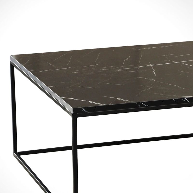 Casa si Gradina - Mobilier - Mese si birouri - Masute de cafea - Masuta de cafea, Hanah Home, pal melaminat, negru si alb, 75x75x43 cm - Infinity.ro