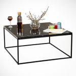 Casa si Gradina - Mobilier - Mese si birouri - Masute de cafea - Masuta de cafea, Hanah Home, pal melaminat, negru si alb, 75x75x43 cm - Infinity.ro
