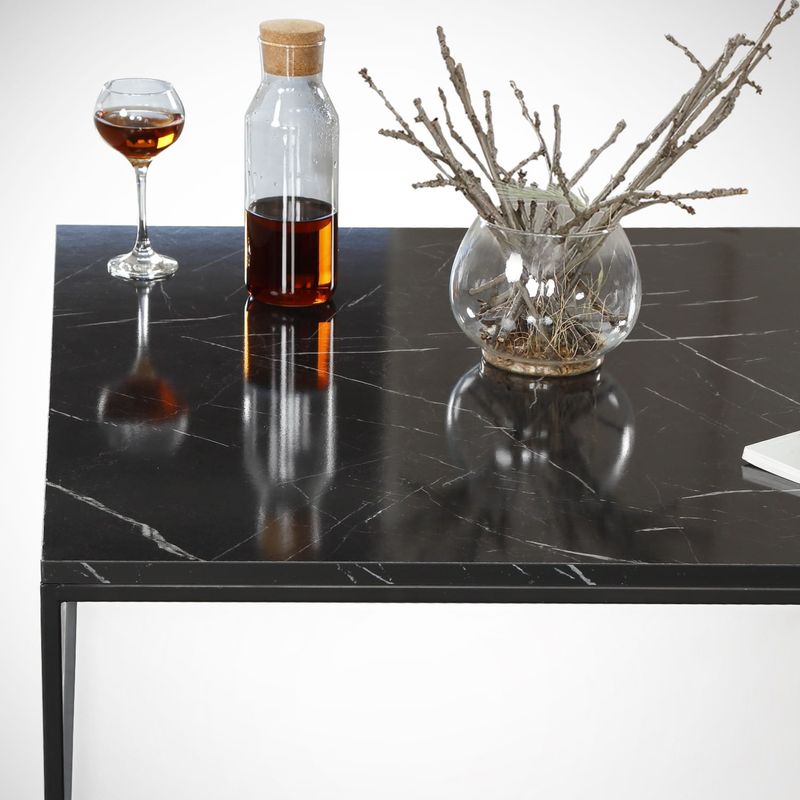 Casa si Gradina - Mobilier - Mese si birouri - Masute de cafea - Masuta de cafea, Hanah Home, pal melaminat, negru si alb, 75x75x43 cm - Infinity.ro