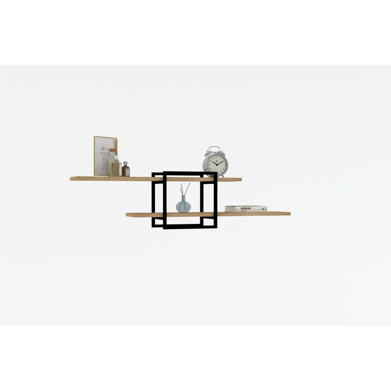 Casa si Gradina - Mobilier - Biblioteci si rafturi - Etajere - Etajera de perete, Hanah Home, pal melaminat, stejar safir, 120x30x18 cm - Infinity.ro