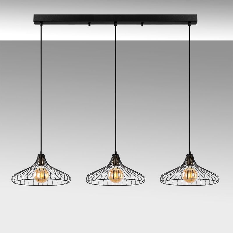 Casa si Gradina - Corpuri si surse de iluminat - Lustre si pendule - Lustra, Opviq, metal, negru antique, 148x36x30-120 cm - Infinity.ro