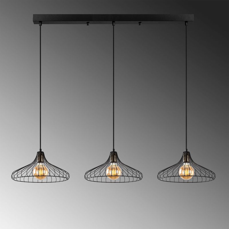 Casa si Gradina - Corpuri si surse de iluminat - Lustre si pendule - Lustra, Opviq, metal, negru antique, 148x36x30-120 cm - Infinity.ro