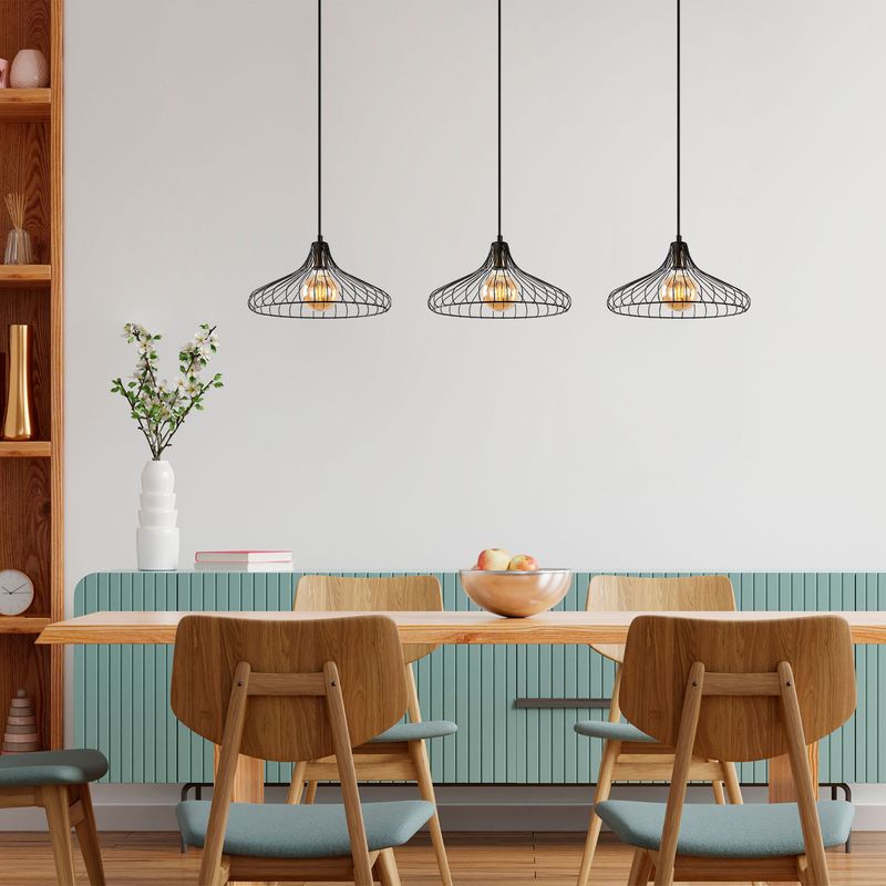 Casa si Gradina - Corpuri si surse de iluminat - Lustre si pendule - Lustra, Opviq, metal, negru antique, 148x36x30-120 cm - Infinity.ro