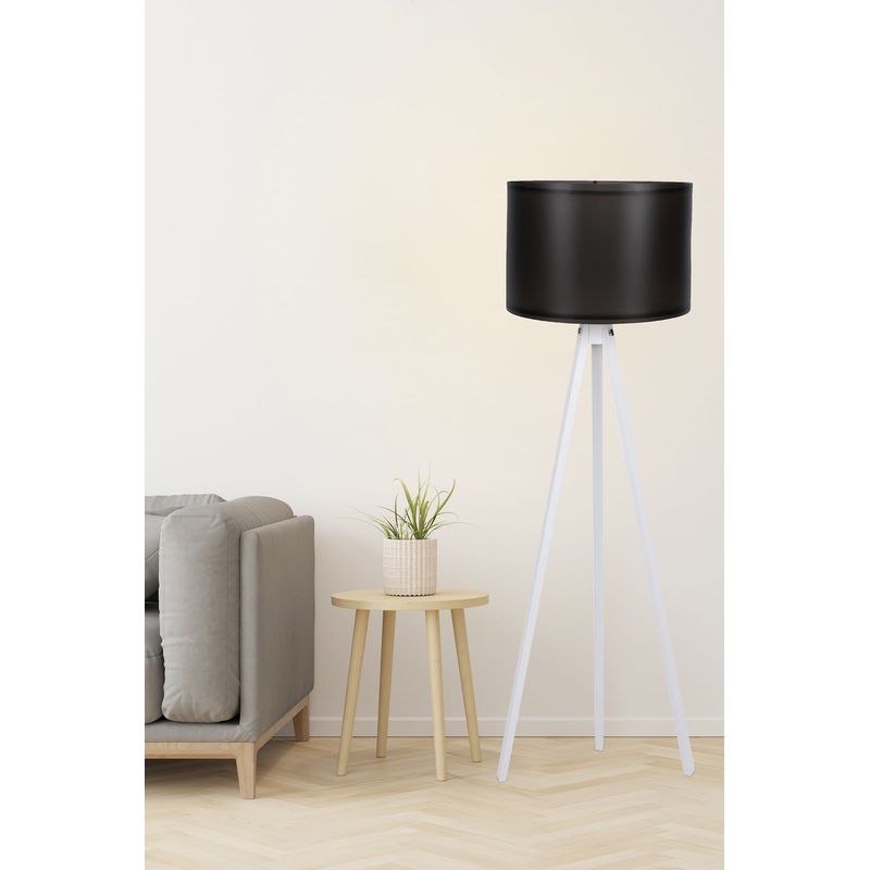 Casa si Gradina - Corpuri si surse de iluminat - Veioze si lampi - Lampadare - Lampadar, Opviq, mdf, alb-negru, 145 cm - Infinity.ro