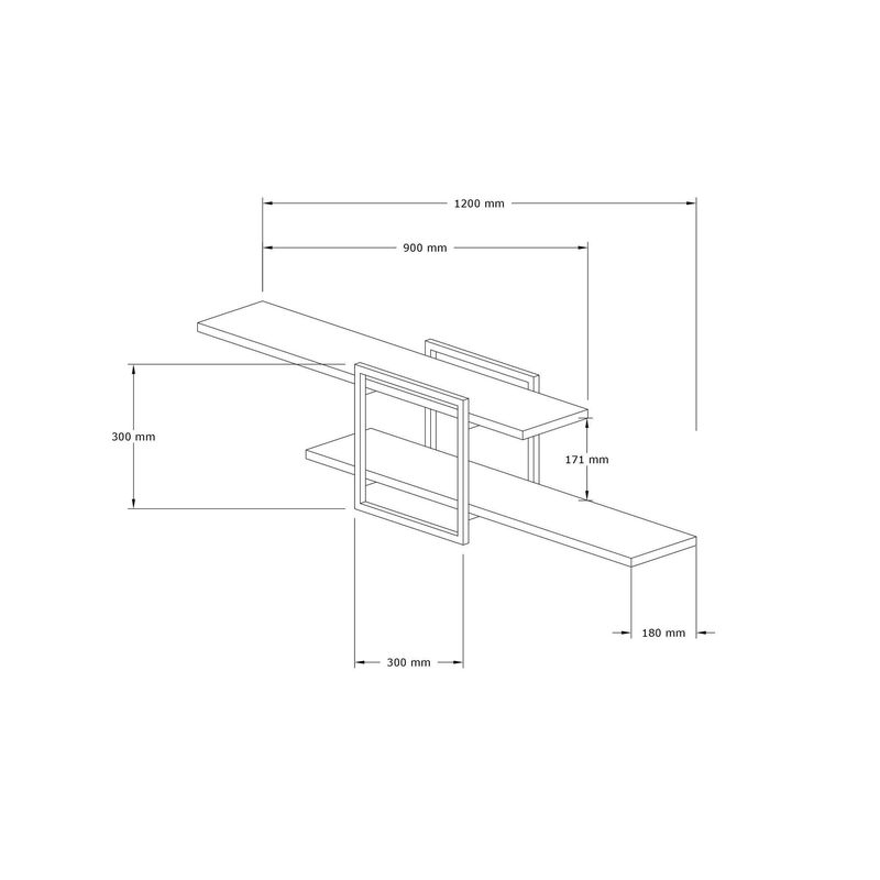 Casa si Gradina - Mobilier - Biblioteci si rafturi - Etajere - Etajera de perete, Hanah Home, pal melaminat, stejar safir, 120x30x18 cm - Infinity.ro