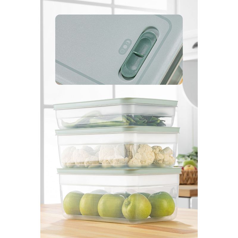 Casa si Gradina - Bucatarie si vesela - Organizare si depozitare bucatarie - Cutii alimentare - Set cutii alimentare, Hermia, plastic, albastru, 18.5x28.5x7/10/13 cm, 3 piese - Infinity.ro