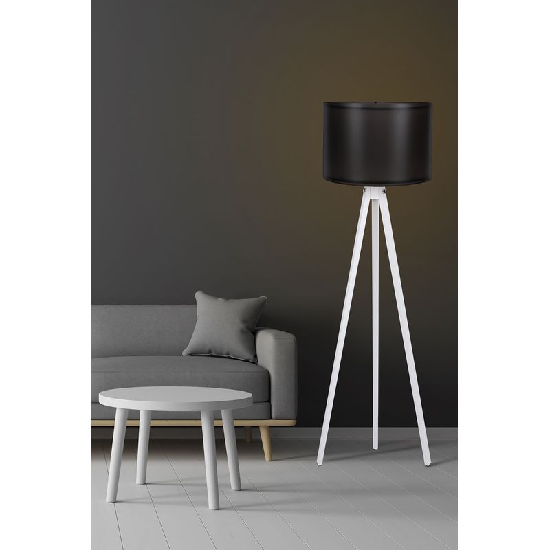 Casa si Gradina - Corpuri si surse de iluminat - Veioze si lampi - Lampadare - Lampadar, Opviq, mdf, alb-negru, 145 cm - Infinity.ro