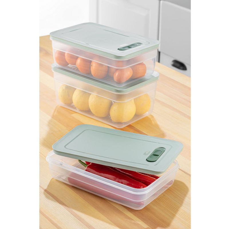 Casa si Gradina - Bucatarie si vesela - Organizare si depozitare bucatarie - Cutii alimentare - Set cutii alimentare, Hermia, plastic, albastru, 18.5x28.5x7/10/13 cm, 3 piese - Infinity.ro