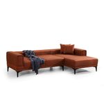 Casa si Gradina - Mobilier - Canapele si coltare - Coltare - Coltar extensibil, Hanah Home, lemn fag si pal, rosu tigla, 250x140x85 cm - Infinity.ro