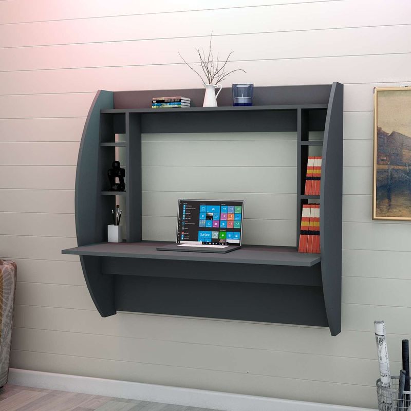 Casa si Gradina - Mobilier - Mese si birouri - Birouri - Birou, Hanah Home, pal melaminat, antracit, 123.6x55x120 cm - Infinity.ro