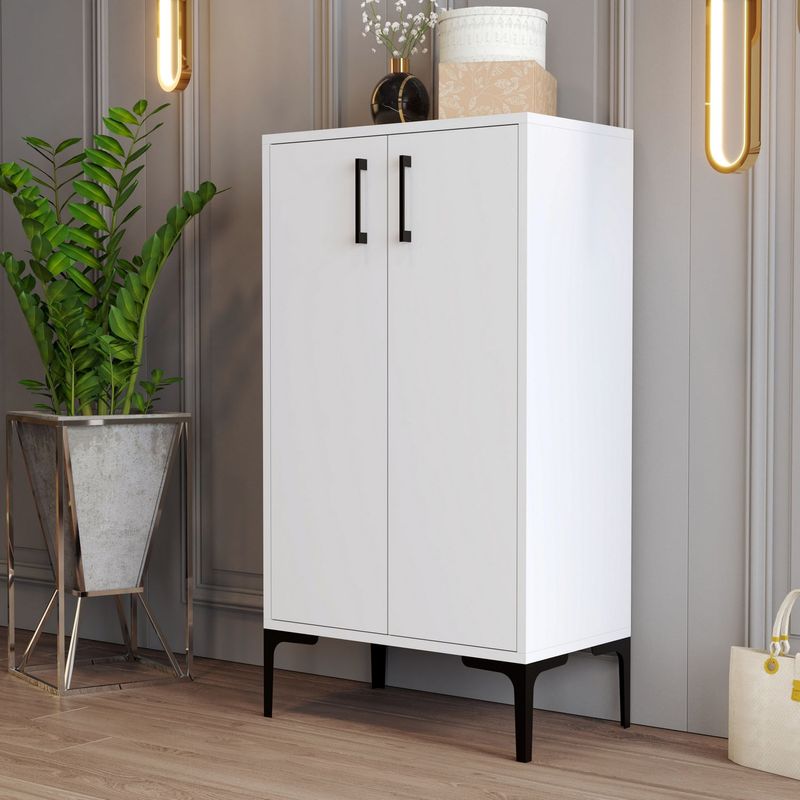 Casa si Gradina - Mobilier - Organizare si depozitare - Organizator incaltaminte - Dulap pentru pantofi, Hanah Home, pal melaminat, alb, 60x35x111 cm - Infinity.ro