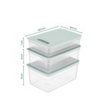 Casa si Gradina - Bucatarie si vesela - Organizare si depozitare bucatarie - Cutii alimentare - Set cutii alimentare, Hermia, plastic, albastru, 18.5x28.5x7/10/13 cm, 3 piese - Infinity.ro