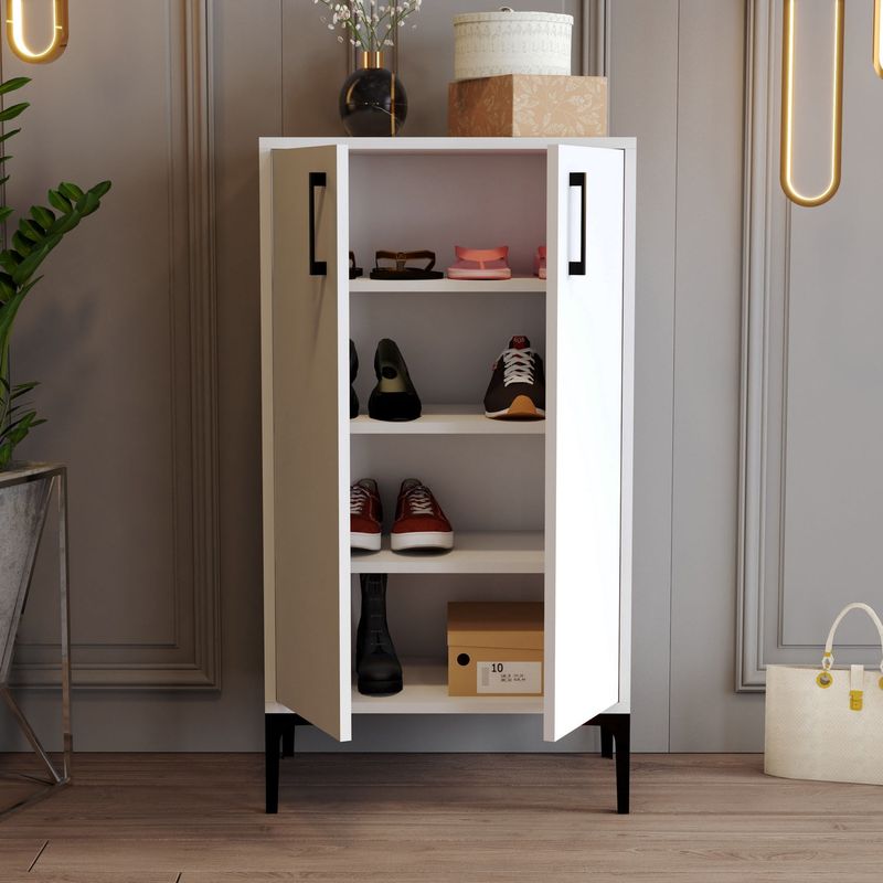 Casa si Gradina - Mobilier - Organizare si depozitare - Organizator incaltaminte - Dulap pentru pantofi, Hanah Home, pal melaminat, alb, 60x35x111 cm - Infinity.ro