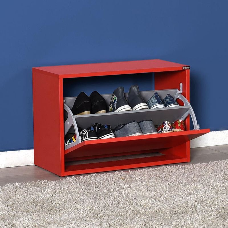 Casa si Gradina - Mobilier - Dulapuri si sifoniere - Dulapuri pantofi - Dulap pantofi, Hanah Home, pal melaminat, rosu, 60x30x42 cm - Infinity.ro