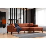 Casa si Gradina - Mobilier - Canapele si coltare - Coltare - Coltar extensibil, Hanah Home, lemn fag si pal, rosu tigla, 250x140x85 cm - Infinity.ro