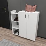 Casa si Gradina - Mobilier - Dulapuri si sifoniere - Dulapuri pantofi - Dulap pantofi, Hanah Home, pal melaminat, alb, 90x29.6x95 cm - Infinity.ro