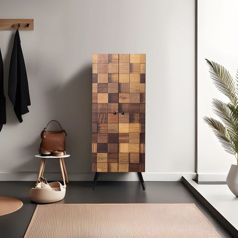 Casa si Gradina - Mobilier - Dulapuri si sifoniere - Dulapuri - Dulap multifunctional, Hanah Home, panou aglomerat melaminat, hititte, 51x32x140 cm - Infinity.ro