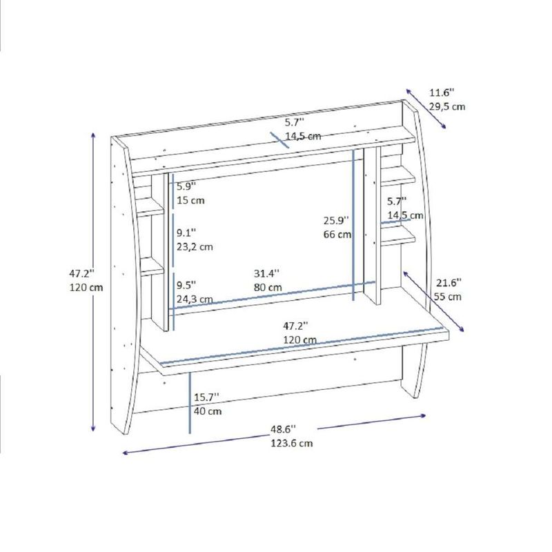 Casa si Gradina - Mobilier - Mese si birouri - Birouri - Birou, Hanah Home, pal melaminat, antracit, 123.6x55x120 cm - Infinity.ro