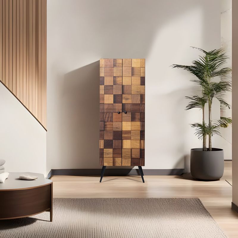 Casa si Gradina - Mobilier - Dulapuri si sifoniere - Dulapuri - Dulap multifunctional, Hanah Home, panou aglomerat melaminat, hititte, 51x32x140 cm - Infinity.ro