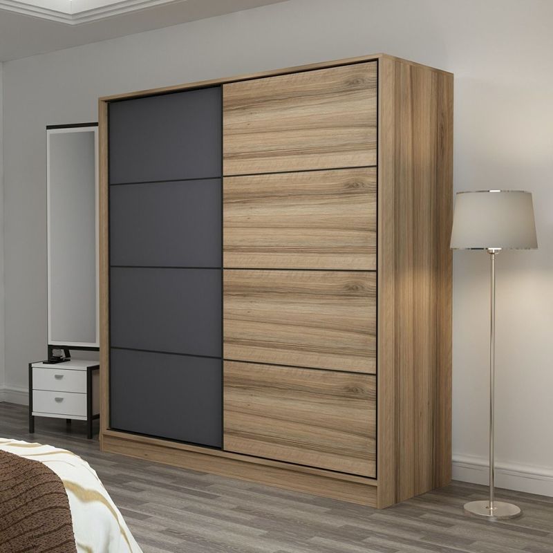 Casa si Gradina - Mobilier - Dulapuri si sifoniere - Dulapuri - Dulap, Hanah Home, pal melaminat, dore si antracit, 180x190x52 cm - Infinity.ro