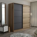 Casa si Gradina - Mobilier - Dulapuri si sifoniere - Dulapuri - Dulap, Hanah Home, pal melaminat, dore si antracit, 180x190x52 cm - Infinity.ro