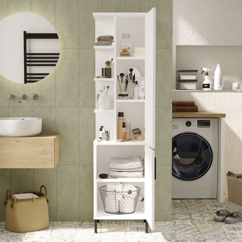Casa si Gradina - Mobilier - Dulapuri si sifoniere - Dulapuri - Dulap multifunctional, Hanah Home, pal melaminat, alb, 45x35.5x173.6 cm - Infinity.ro