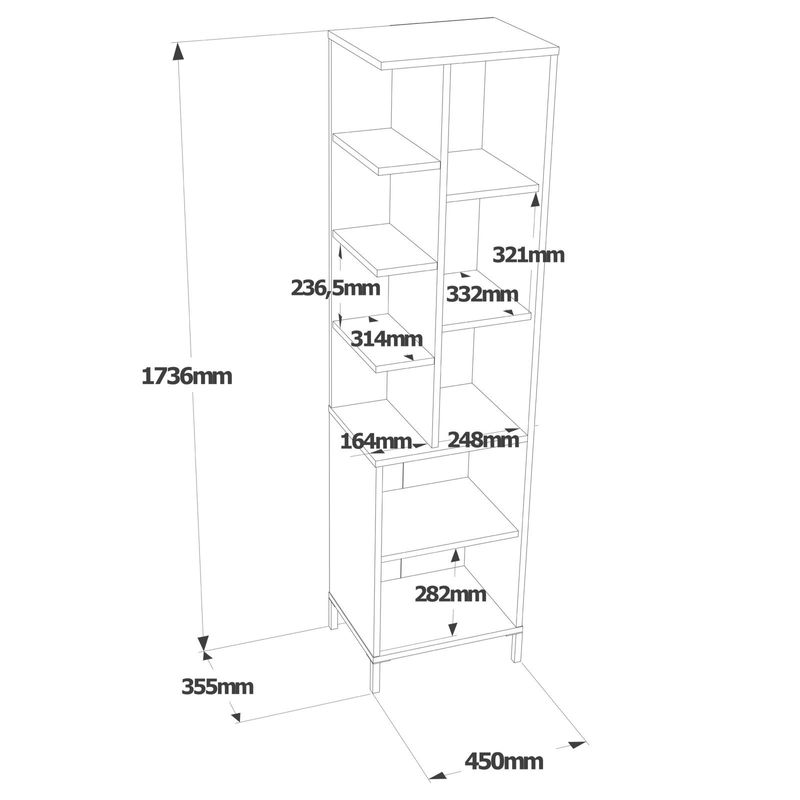 Casa si Gradina - Mobilier - Dulapuri si sifoniere - Dulapuri - Dulap multifunctional, Hanah Home, pal melaminat, alb, 45x35.5x173.6 cm - Infinity.ro