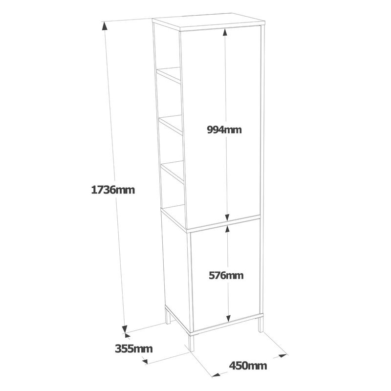 Casa si Gradina - Mobilier - Dulapuri si sifoniere - Dulapuri - Dulap multifunctional, Hanah Home, pal melaminat, alb, 45x35.5x173.6 cm - Infinity.ro
