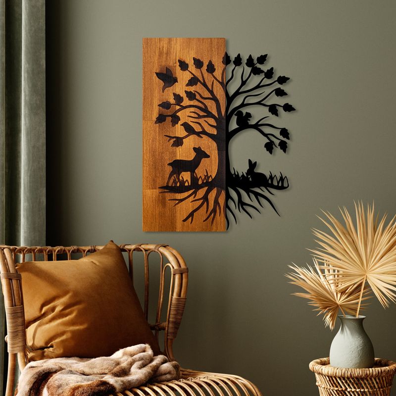Casa si Gradina - Decoratiuni - Decoratiuni perete - Accesoriu decorativ de perete, Wallxpert, lemn, nuc negru, 46x58x3 cm - Infinity.ro