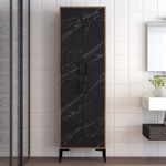 Casa si Gradina - Mobilier - Dulapuri si sifoniere - Dulapuri - Dulap multifunctional, Hanah Home, pal melaminat, nuc si negru, 60x35x200 cm - Infinity.ro