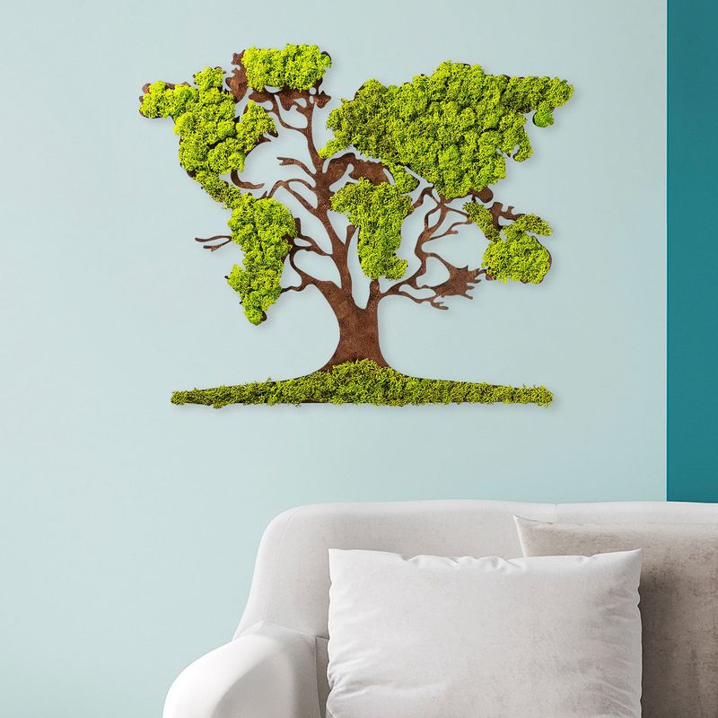 Casa si Gradina - Decoratiuni - Decoratiuni perete - Decoratiune de perete, Wallxpert, mdf si muschi, verde maro, 71x1x59 cm - Infinity.ro