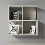 Casa si Gradina - Mobilier - Biblioteci si rafturi - Etajere - Etajera de perete, Hanah Home, panou de particule melaminat, crem si negru, 60x24x60 cm - Infinity.ro