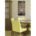 Casa si Gradina - Decoratiuni - Ceasuri - Ceas decorativ de perete, Wallxpert, panza din piele de caprioara, multicolor, 2 bucati, 28x28 cm - Infinity.ro