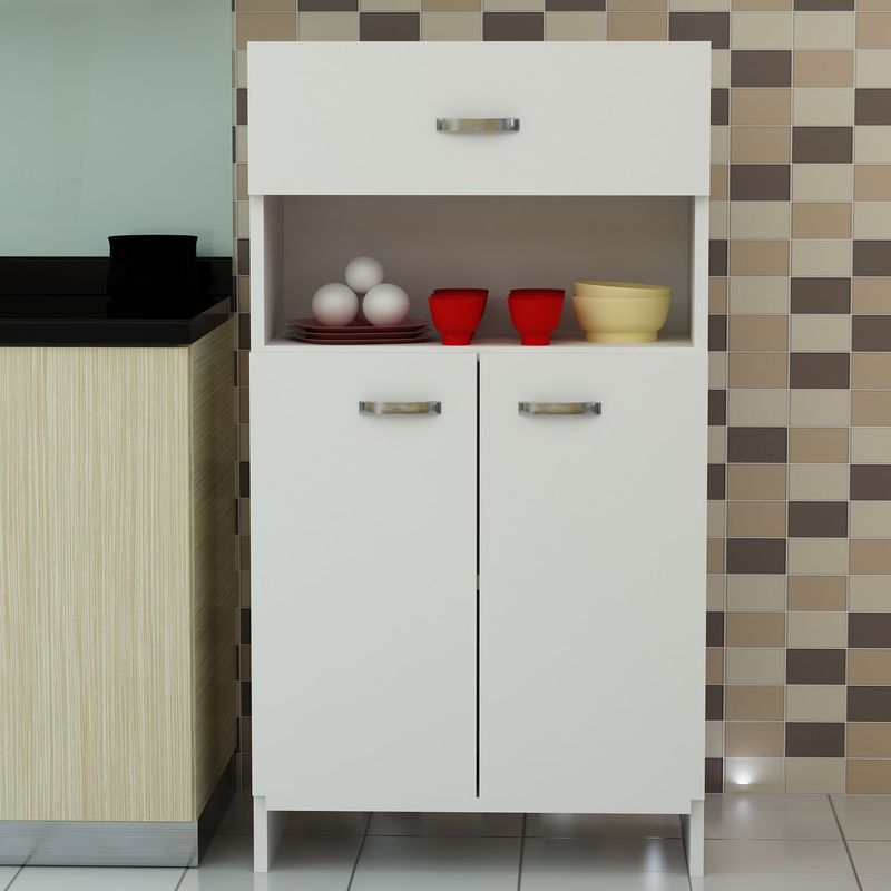 Casa si Gradina - Mobilier - Comode si corpuri - Corpuri bucatarie - Dulap multifunctional, Hanah Home, panou de particule melaminat, alb, 60x31.8x101.8 cm - Infinity.ro