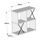 Casa si Gradina - Mobilier - Biblioteci si rafturi - Etajere - Etajera de perete, Hanah Home, panou de particule melaminat, crem si negru, 60x24x60 cm - Infinity.ro