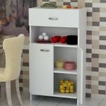 Casa si Gradina - Mobilier - Comode si corpuri - Corpuri bucatarie - Dulap multifunctional, Hanah Home, panou de particule melaminat, alb, 60x31.8x101.8 cm - Infinity.ro