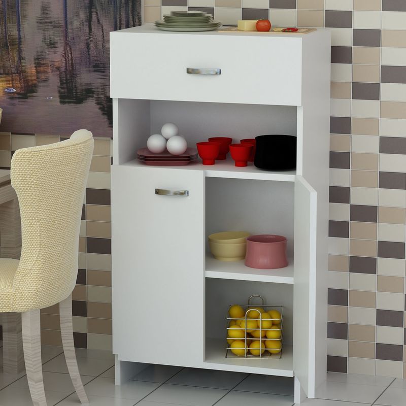 Casa si Gradina - Mobilier - Comode si corpuri - Corpuri bucatarie - Dulap multifunctional, Hanah Home, panou de particule melaminat, alb, 60x31.8x101.8 cm - Infinity.ro